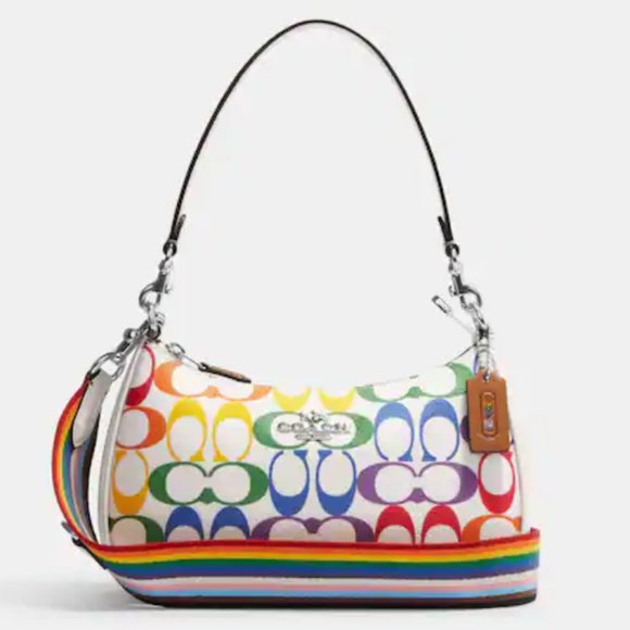 Coach Handbags - Coach - Teri Shoulder Bag In Rainbow Signature Canvas (NWT)